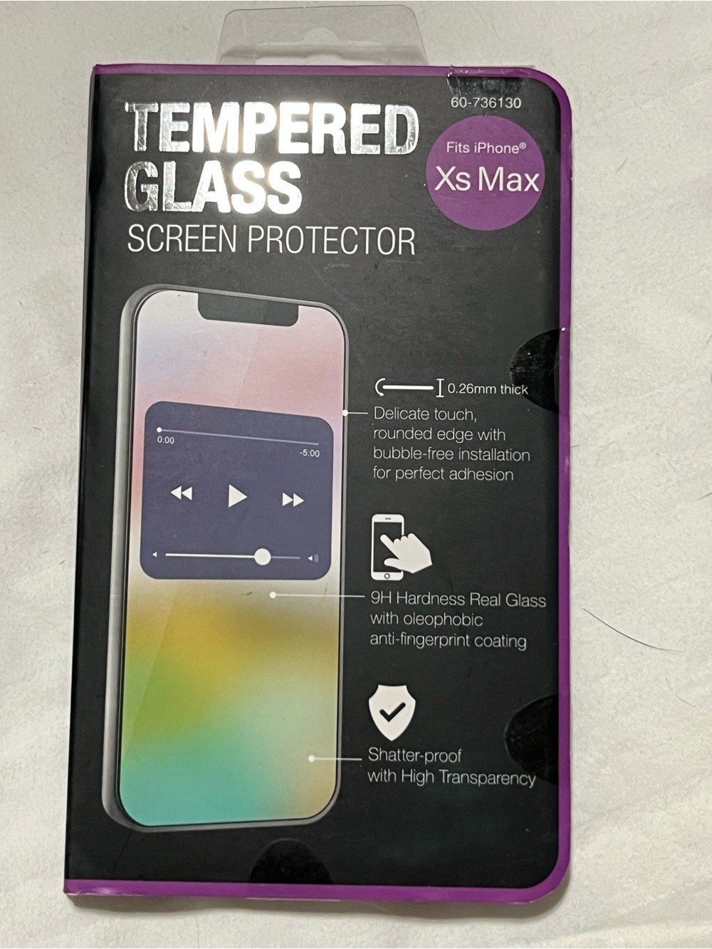 Tempered Glass Screen Protector for iPhone Xs Max — Purple Trim
RACK